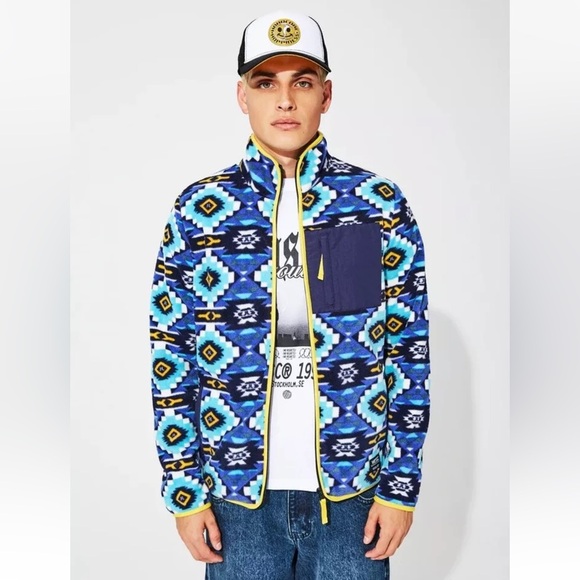 NWOT WESC Moritz Aztec Full-Zip Sherpa Fleece Jacket Men's Med - Women's Large - Picture 2 of 12